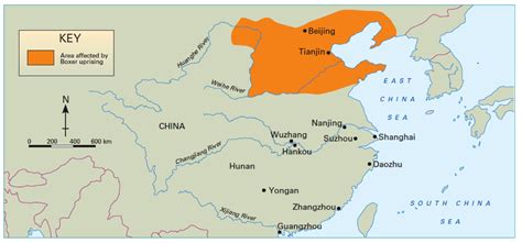 boxer rebellion location on map.
